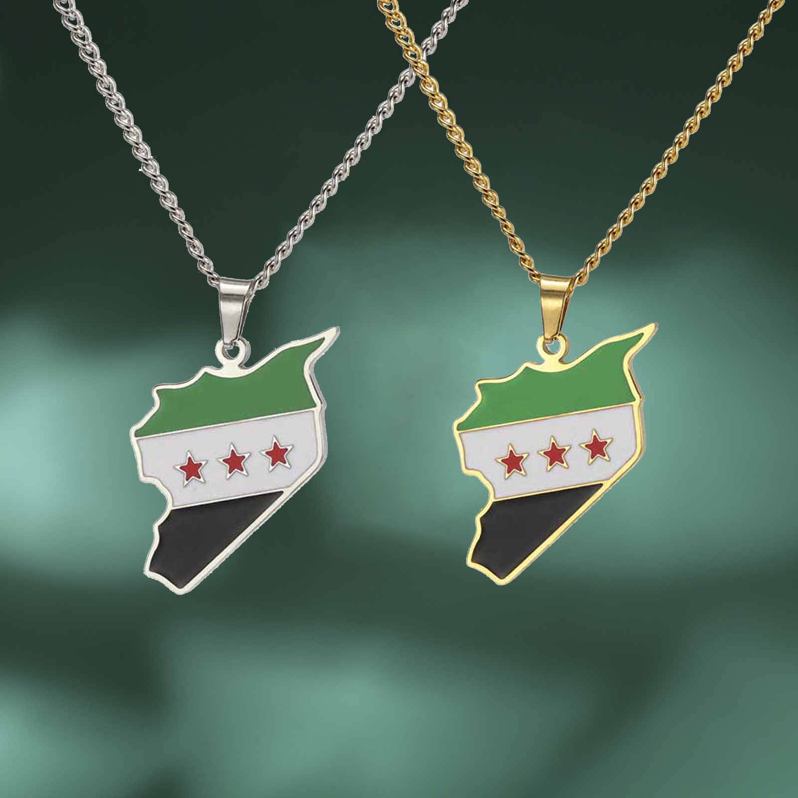Women'S Fashion Guide - LIKGREAT Trendy Syria Map Flag Pendant