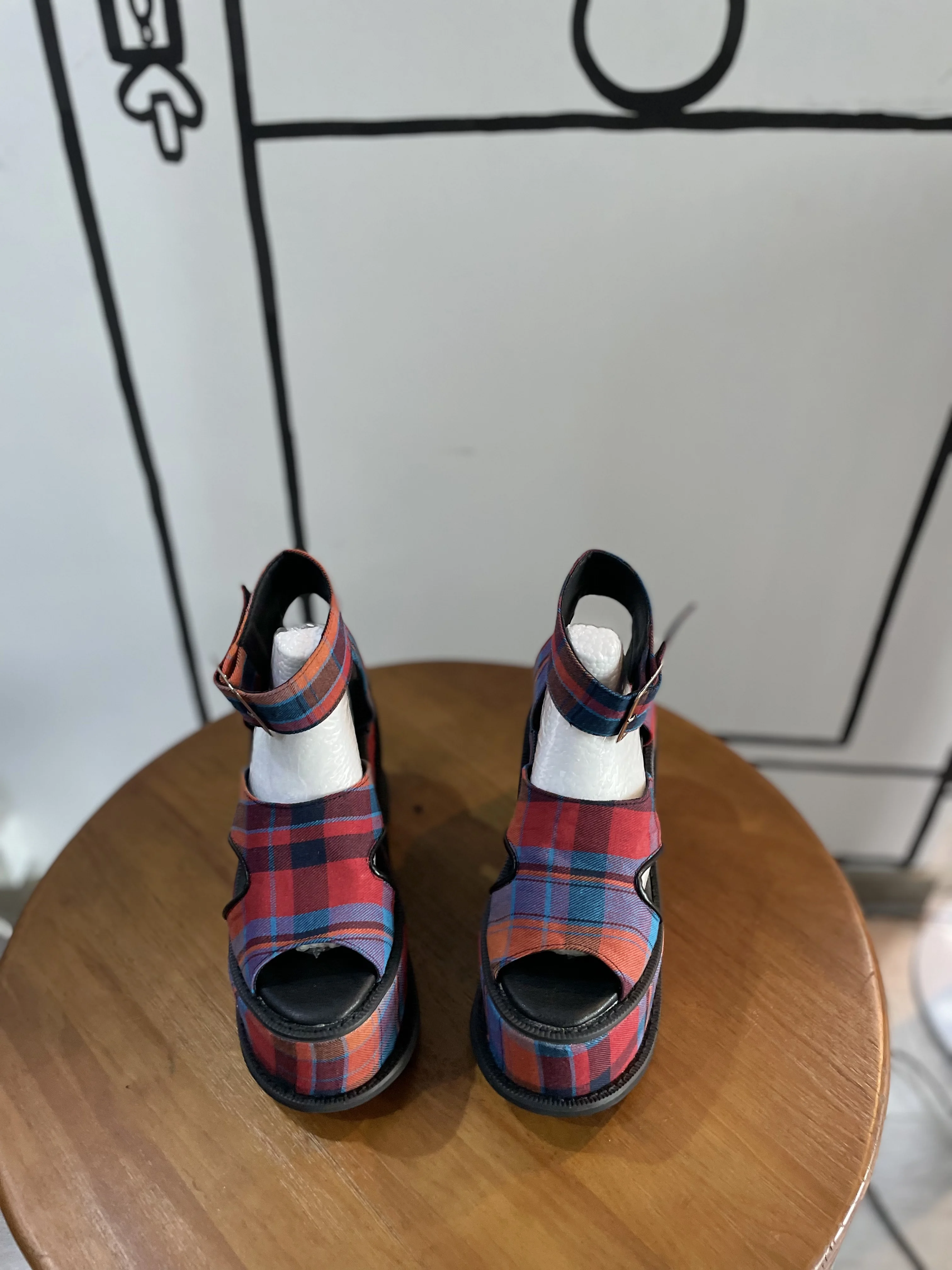Platform Plaid Buckle Strap Sa - Women'S Fashion Show ulasan dan harga