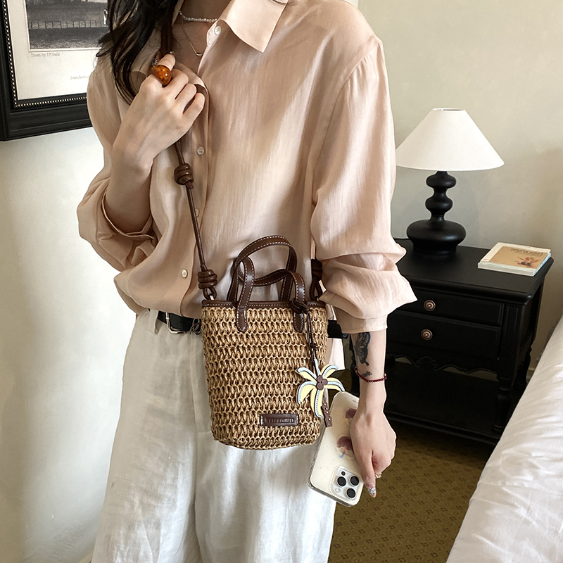 Women Mini Straw Woven Bucket  - Women'S Fashion Trends 2026 Spring Summer ulasan dan harga