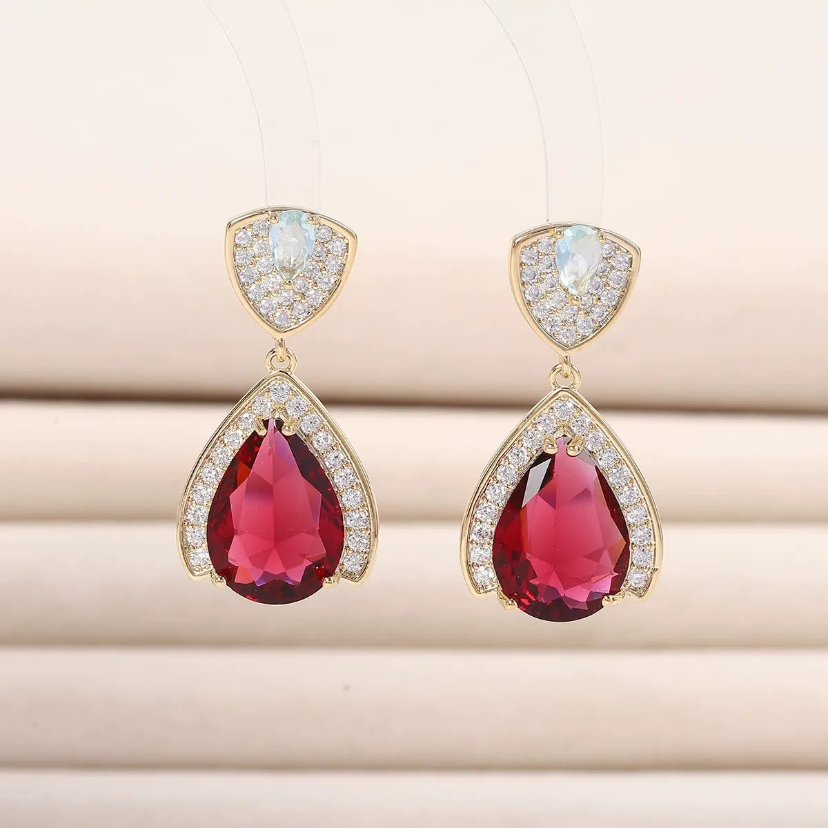 Red Zirconia Pendant Necklace  - Women Fashion Uae ulasan dan harga