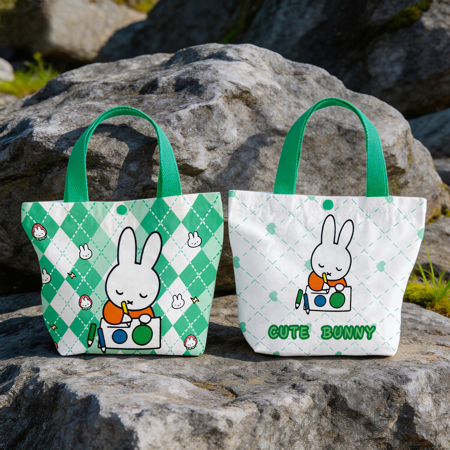 Creative Cartoon Miffy Rabbit  - Canvas Tote Bag ulasan dan harga