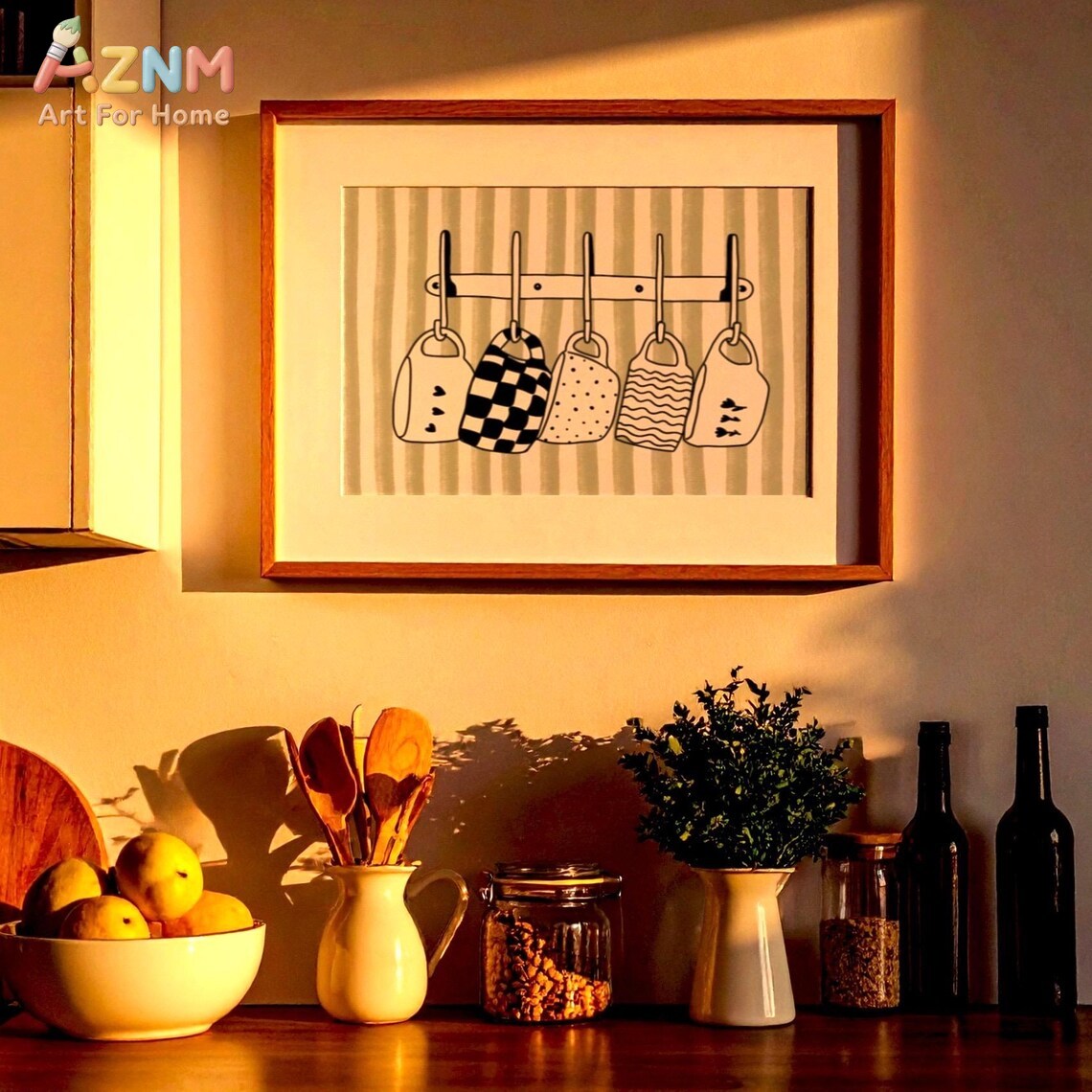 AZNM Sage Green Striped Canvas - Canvas Tote Bag ulasan dan harga