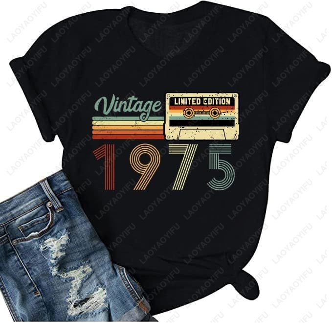 Vintage 1975 T-Shirts for Wome - Women'S Fashion Of The 70S ulasan dan harga