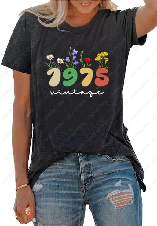 Vintage 1975 T-Shirts for Wome - Women'S Fashion Of The 70S ulasan dan harga