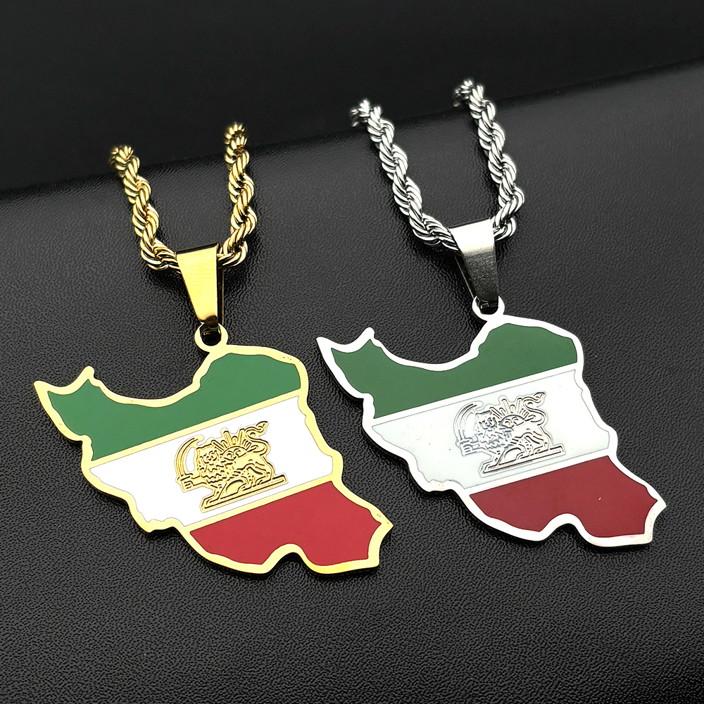 Iran Map Flag Pendant Necklace - Women'S Fashion Guide ulasan dan harga