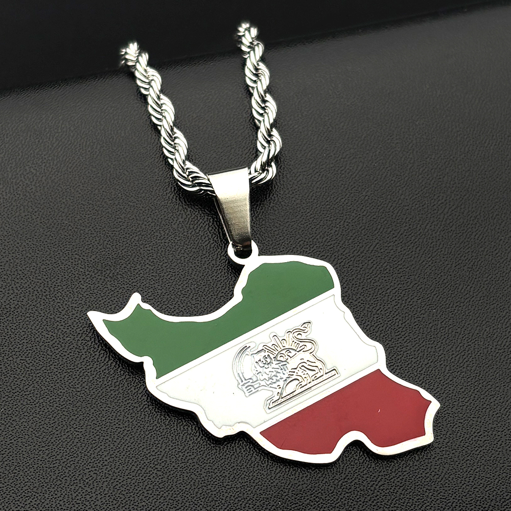 Iran Map Flag Pendant Necklace - Women'S Fashion Guide ulasan dan harga
