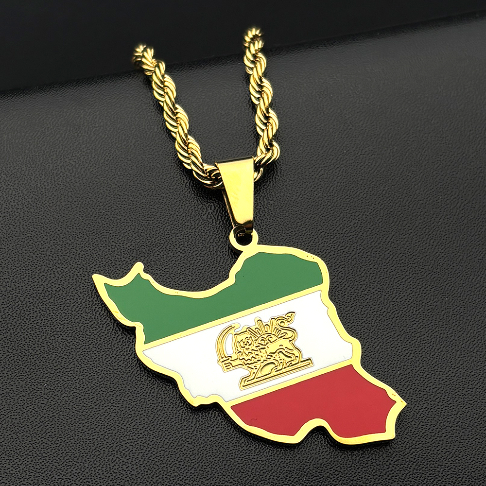 Iran Map Flag Pendant Necklace - Women'S Fashion Guide ulasan dan harga