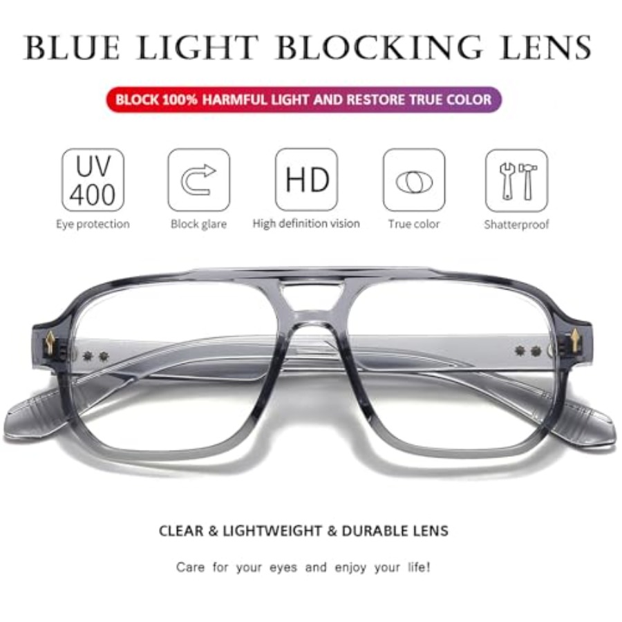 PORADAY Blue Lig Bloc Glasses  - Women'S Fashion Of The 70S ulasan dan harga