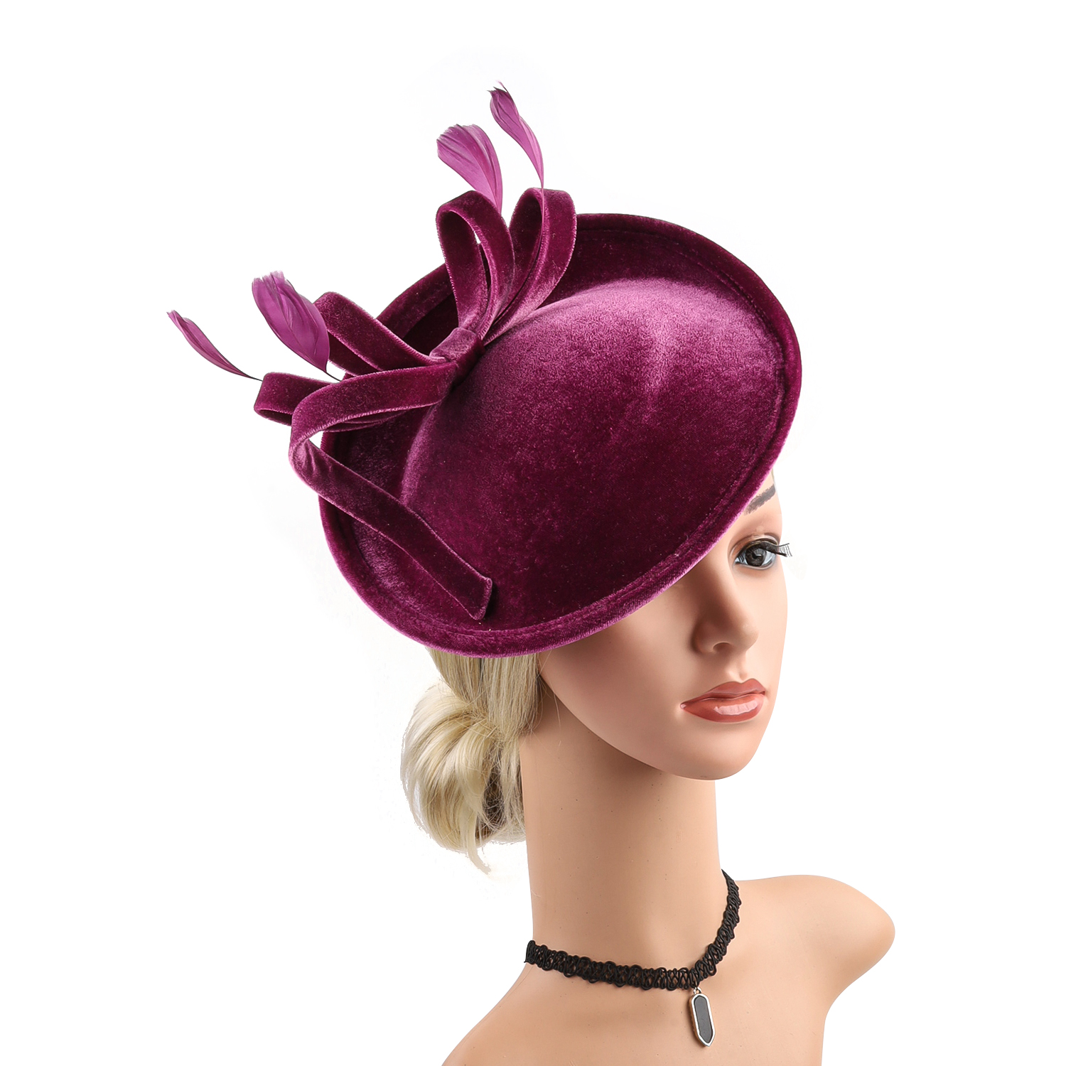 Velour Velvet Fascinator Feath - Women'S Fashion Boutique ulasan dan harga
