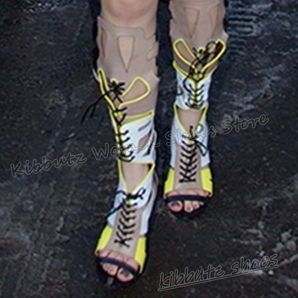 Sneaker Boot Knee High Lace-Up - Women'S Fashion Show ulasan dan harga