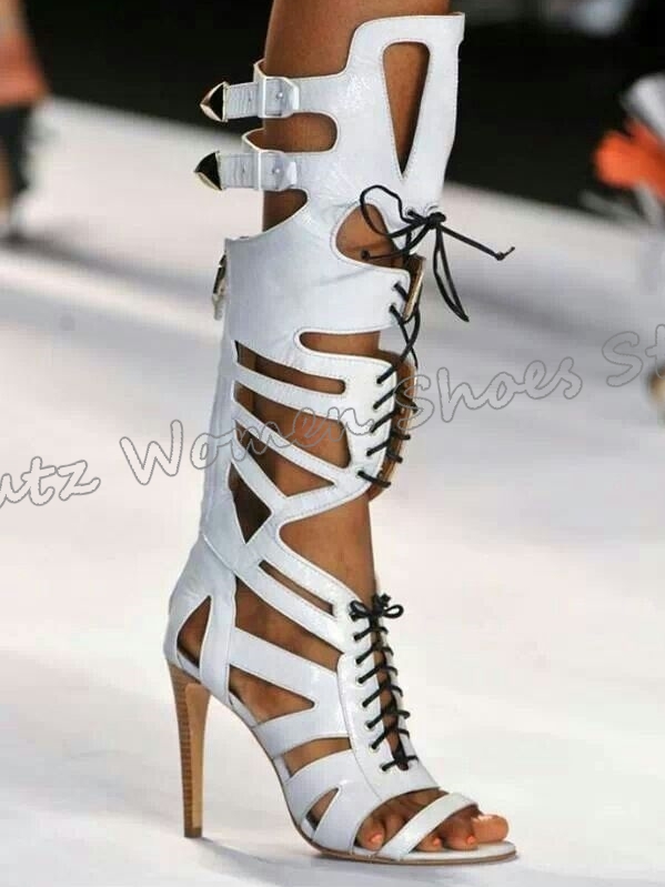 Sneaker Boot Knee High Lace-Up - Women'S Fashion Show ulasan dan harga