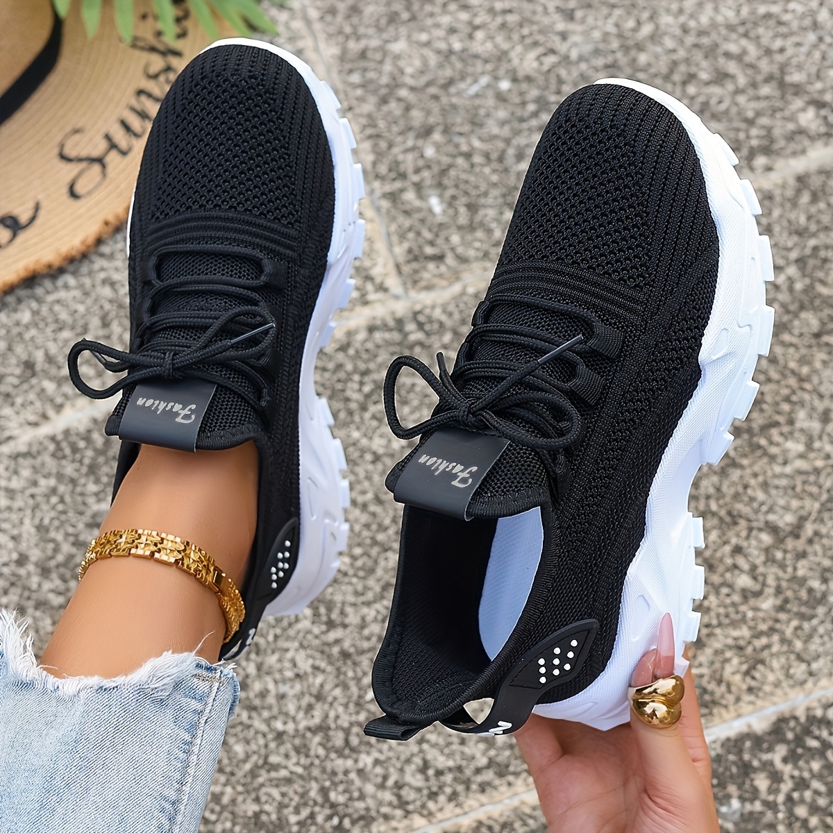 Breathable Knit Sneakers Fashi - Women'S Fashion Show ulasan dan harga