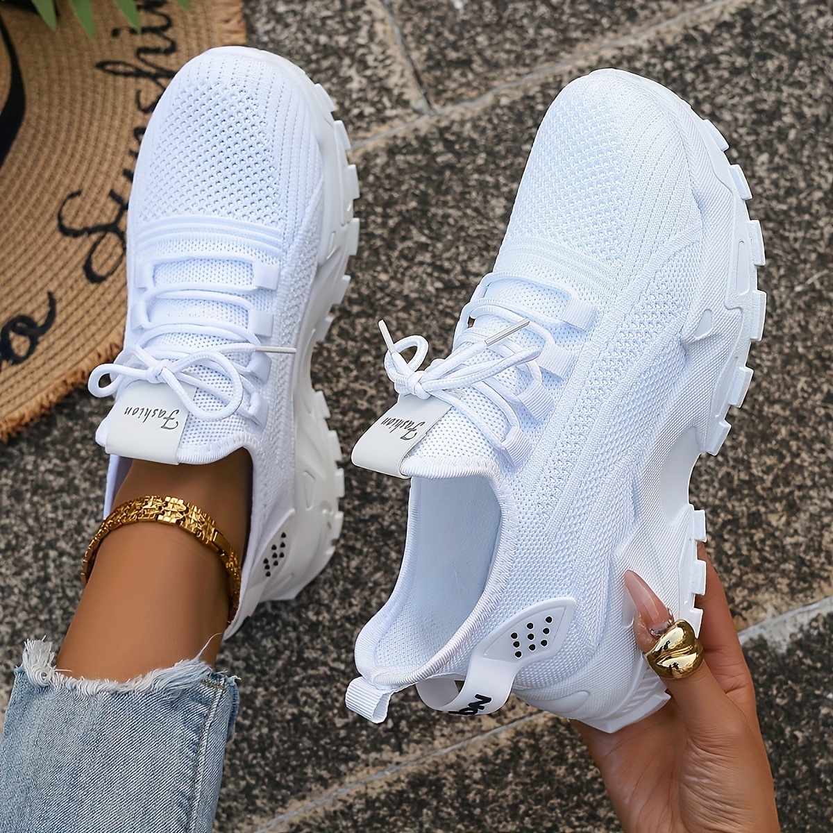 Breathable Knit Sneakers Fashi - Women'S Fashion Show ulasan dan harga