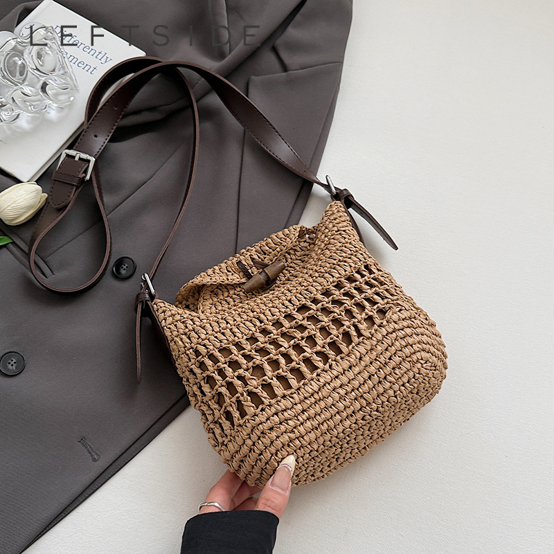 Small Woven Straw Bucket Bag L - Women'S Fashion Trends 2026 Spring Summer ulasan dan harga
