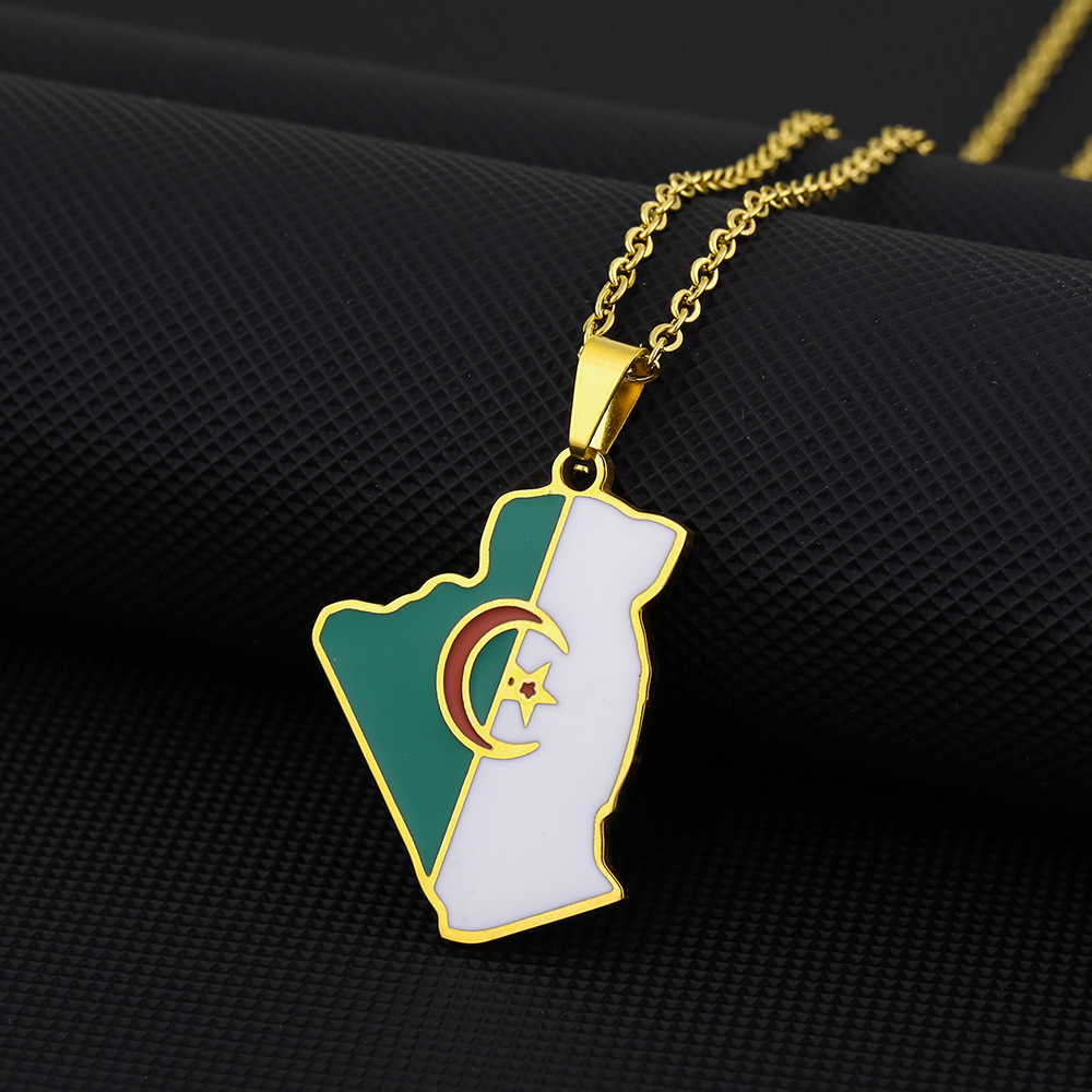 Africa Algeria Map Flag Pendan - Women'S Fashion Guide ulasan dan harga