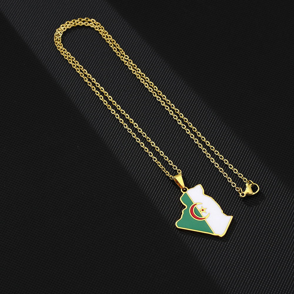 Africa Algeria Map Flag Pendan - Women'S Fashion Guide ulasan dan harga