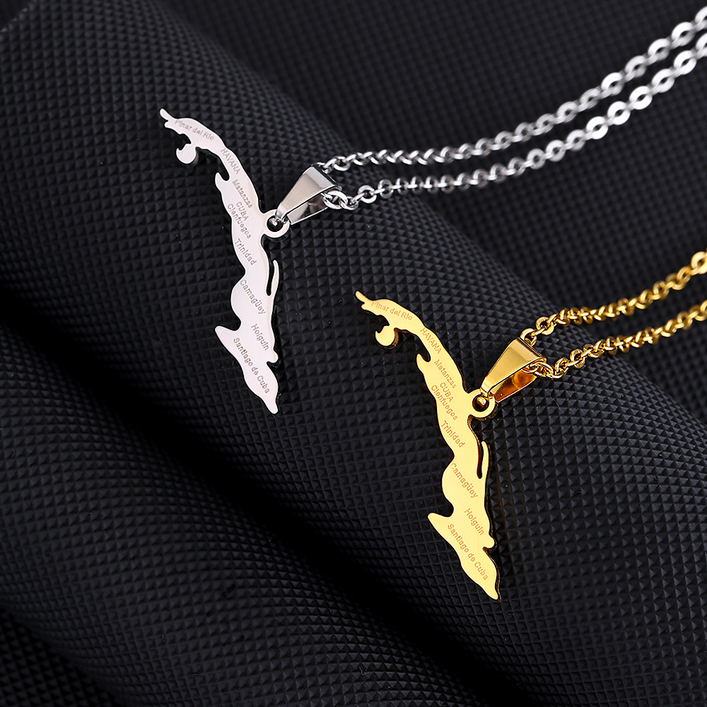 Fashion Cuba Map City Pendant  - Women'S Fashion Guide ulasan dan harga