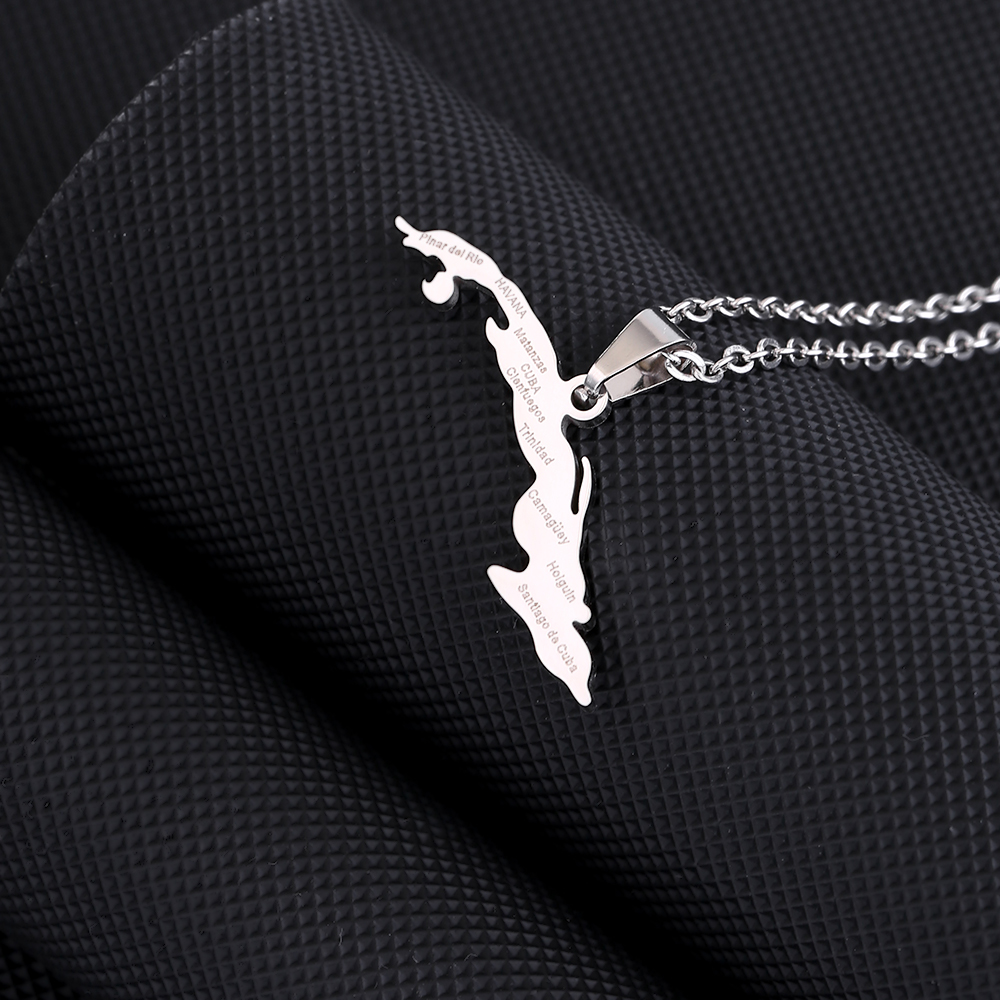 Fashion Cuba Map City Pendant  - Women'S Fashion Guide ulasan dan harga