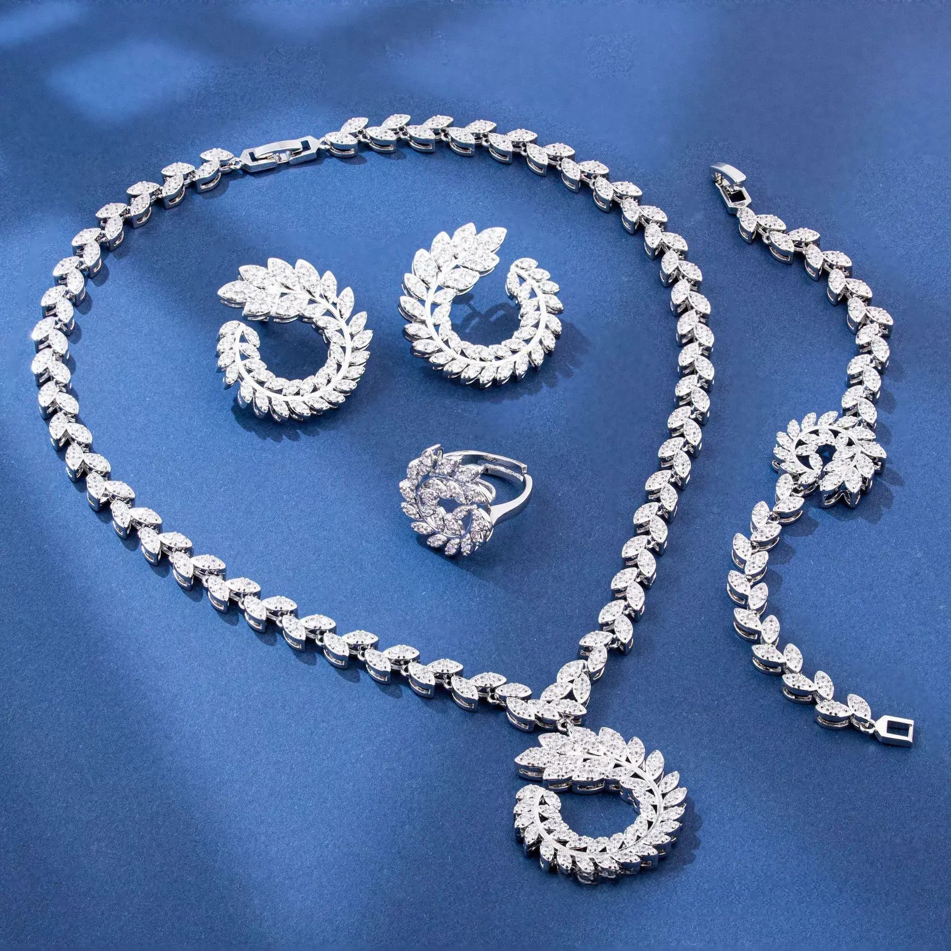 4PCS Wedding Jewelry Set Cubic - Women Fashion Uae ulasan dan harga