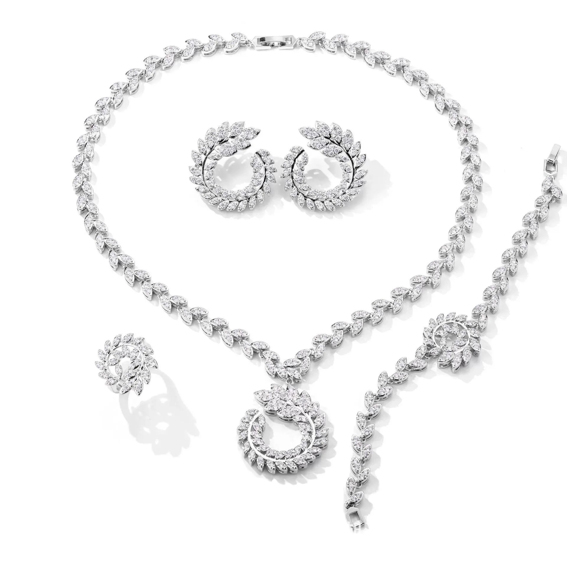 4PCS Wedding Jewelry Set Cubic - Women Fashion Uae ulasan dan harga