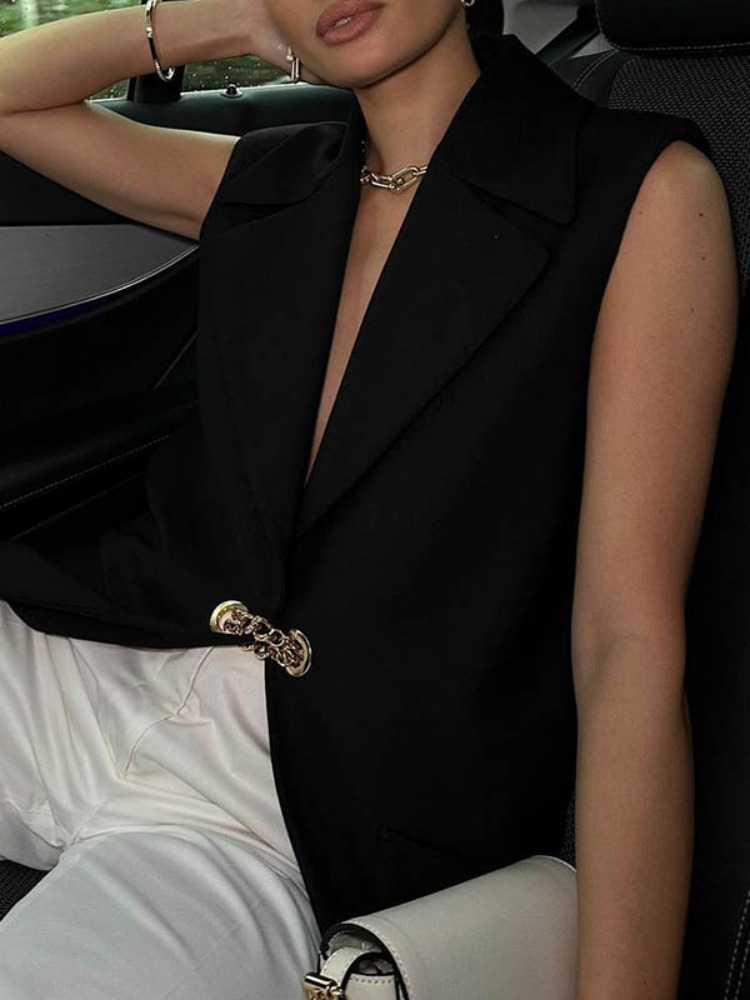 Women's Solid Black Sleeveless - Women'S Fashion Trends 2026 Spring Summer ulasan dan harga